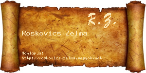 Roskovics Zelma névjegykártya